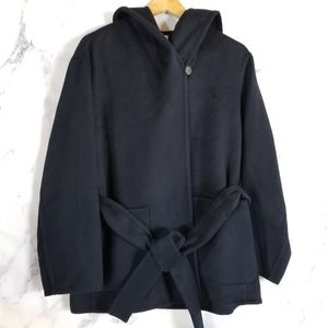 VINCE Wool and Cashmere Navy Jacket  w/ Hood, Lg